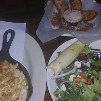 Parma Tavern - Eggplant chips, mac and cheese, and chopped mozzamato. - Italian Near Me - Buford, Georgia Parma Tavern - Eggplant chips, mac and cheese, and chopped mozzamato. - Italian Near Me - Buford, Georgia