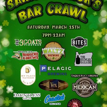 Pelagic Brewing - Downtown Forest Grove Saint Patrick's Bar Crawl on Saturday, March 15, 2025.  Come pick-up your Bingo card at Pelagic Brewing!  Great prizes - Brewpubs Near Me - Forest Grove, Oregon