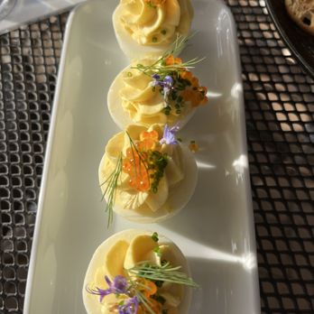 Roederer Estate - Deviled eggs. Gorgeous presentation - Wineries Near Me - Philo, California
