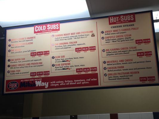 Menu photo 3 Jersey Mike's Subs Murray, UT