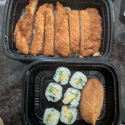 Kids set: katsu + Avocado roll, tofu pocket