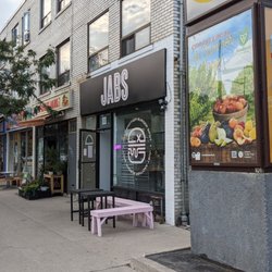 JABS - Out front of the store on the sidewalk to the east. September 2022