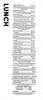 Menu photo 1 Taqueria Mexico Isleton, CA