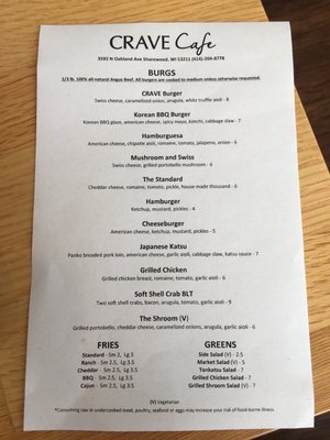 Menu photo 5 Crave Cafe Shorewood, WI Menu photo 5 Crave Cafe Shorewood, WI