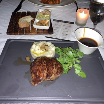 Bricco - 8 oz tenderloin, truffle mashed potatoes, watercress from the Dine Out Boston menu - Italian Near Me - Boston, Massachusetts
