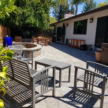Rivera's Landscaping - Long view of the patio after completion - Landscaping Near Me