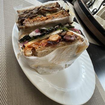 Allegro Hearth Bakery - Mushroom melt (one the left) and a weekly special (on the right) - Bakeries Near Me - Pittsburgh, Pennsylvania