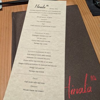 Hinata - Jan 2020 menu - Sushi Bars Near Me - San Francisco, California Hinata - Jan 2020 menu - Sushi Bars Near Me - San Francisco, California