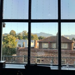 View outside window, can see Mount Olympus