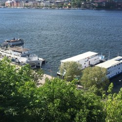 M/S Rygerfjord - Main boat is on the left where reception and bar is located. 2 smaller boats on the right are more hotel and hostel rooms.