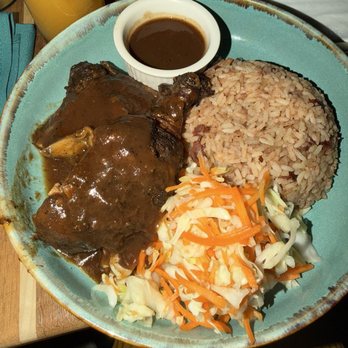 The Water’s Grill - Jerk chicken rice and coleslaw - Cocktail Bars Near Me - New Rochelle, New York