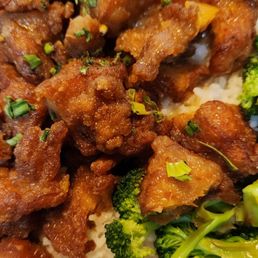 Lemon chicken. Dry, almost no sauce, otherwise okay.