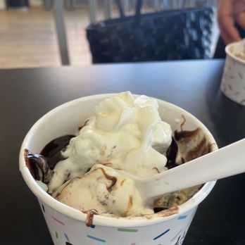 Sylas & Maddy's - Cookie Monster and Birthday Cake with Fudge and Whipped Cream - Ice Cream & Frozen Yogurt Near Me - Lawrence, Kansas Sylas & Maddy's - Cookie Monster and Birthday Cake with Fudge and Whipped Cream - Ice Cream & Frozen Yogurt Near Me - Lawrence, Kansas