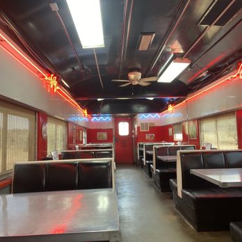 Runaway Train Cafe - the interior of a diner car - Diners Near Me - Brownwood, Texas