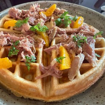Herbst Eatery & Farm Stand - Dutch confit waffle with spicy maple syrup - Wine Bars Near Me - Saint Paul, Minnesota Herbst Eatery & Farm Stand - Dutch confit waffle with spicy maple syrup - Wine Bars Near Me - Saint Paul, Minnesota