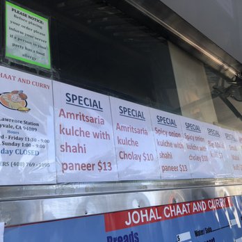 Johal Chaat and Curry - Menu - Food Trucks Near Me - Sunnyvale, California