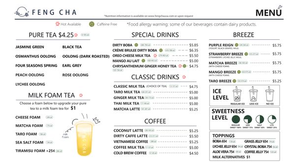 Menu photo 3 Feng Cha - Burleson Burleson, TX