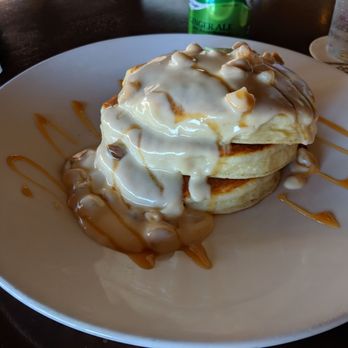 Ama Ama Restaurant - Pancakes with macadamia sauce - New American Near Me - Kapolei, Hawaii Ama Ama Restaurant - Pancakes with macadamia sauce - New American Near Me - Kapolei, Hawaii