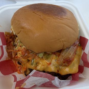 Burger Play - Double Kimchi Bacon Jam Burger - Burgers Near Me - Fort Lee, New Jersey Burger Play - Double Kimchi Bacon Jam Burger - Burgers Near Me - Fort Lee, New Jersey