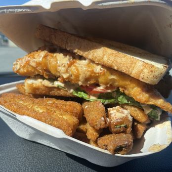 The Blue Fish Kitchen - Yummy Fish sandwich and zucchini fries - Food Trucks Near Me - Redwood City, California The Blue Fish Kitchen - Yummy Fish sandwich and zucchini fries - Food Trucks Near Me - Redwood City, California