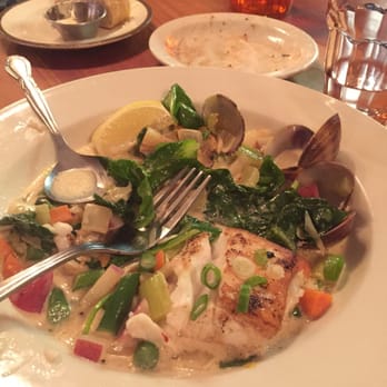 The Hideout Kitchen - Halibut with spicy broth- amazing - New American Near Me - Lafayette, California