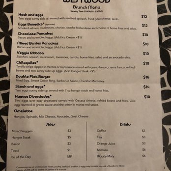 Westwood - Brunch menu - Cocktail Bars Near Me - Brooklyn, New York