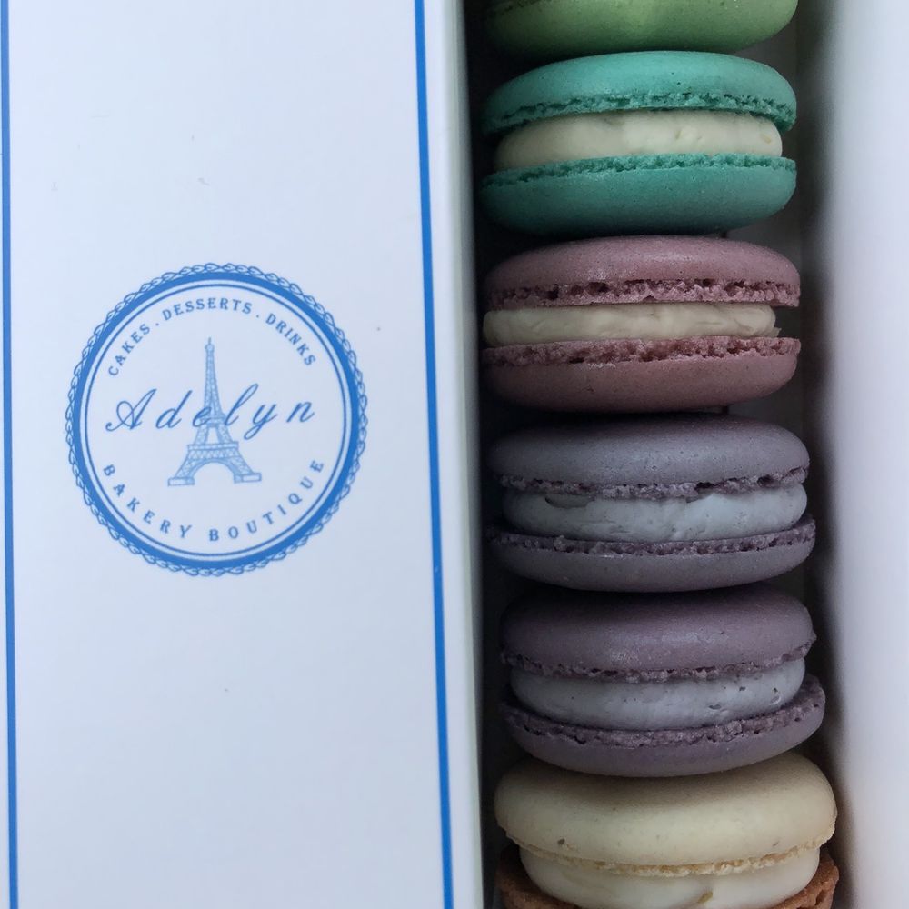 Adelyn Bakery Boutique - From bottom-almond, taro, passion fruit, pina colda and pistachio - Bubble Tea Near Me - Round Rock, Texas Adelyn Bakery Boutique - From bottom-almond, taro, passion fruit, pina colda and pistachio - Bubble Tea Near Me - Round Rock, Texas