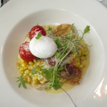Wai Kitchen - Creamed corn, pork sausage, vine tomato, pecorino and poached egg - Cafes Near Me - Waiheke Island, AUK Wai Kitchen - Creamed corn, pork sausage, vine tomato, pecorino and poached egg - Cafes Near Me - Waiheke Island, AUK