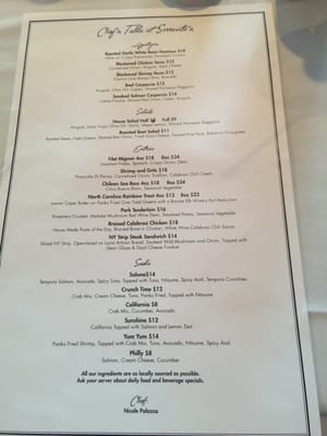 Menu photo 3 The Chef's Table at Sorrento's Banner Elk, NC Menu photo 3 The Chef's Table at Sorrento's Banner Elk, NC