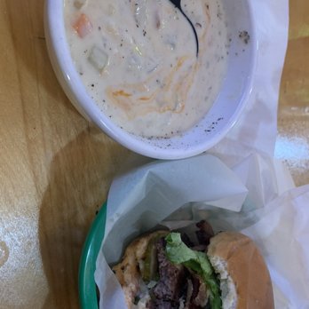 Arcata Pizza & Deli - Salmon chowder and arcata burger no cheese - Pizza Near Me - Arcata, California Arcata Pizza & Deli - Salmon chowder and arcata burger no cheese - Pizza Near Me - Arcata, California