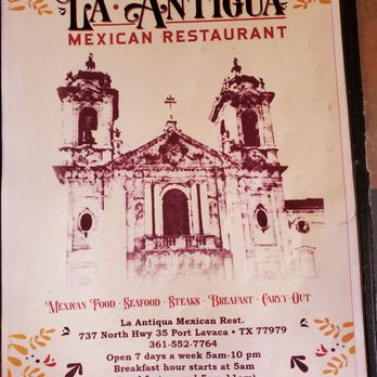 La Antigua - Menu cover - Seafood Near Me - Port Lavaca, Texas La Antigua - Menu cover - Seafood Near Me - Port Lavaca, Texas