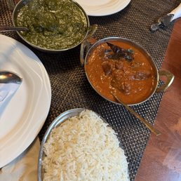 Saag Paneer, Lamb Rogan Josh Saag Paneer, Lamb Rogan Josh