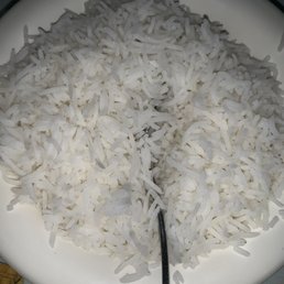 Plain basmati rice that comes with the entree