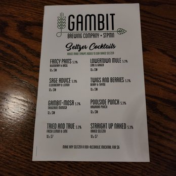Gambit Brewing Company - Seltzer Cocktail Menu - Breweries Near Me - Saint Paul, Minnesota Gambit Brewing Company - Seltzer Cocktail Menu - Breweries Near Me - Saint Paul, Minnesota