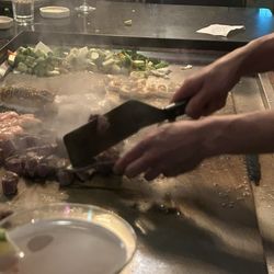 Yamafuji Sushi - Chef cooking for 5 people   Chicken Hibachi Steak and Scallop Hibachi Combo
