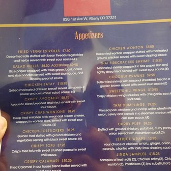 Jinda Thai Restaurant - Menu - Thai Near Me - Albany, Oregon Jinda Thai Restaurant - Menu - Thai Near Me - Albany, Oregon