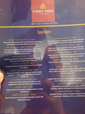 Menu photo 2 Jinda Thai Restaurant Albany, OR Menu photo 2 Jinda Thai Restaurant Albany, OR
