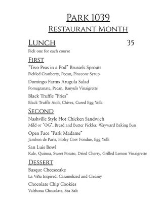 Menu photo 7 Park 1039 San Luis Obispo, CA Menu photo 7 Park 1039 San Luis Obispo, CA