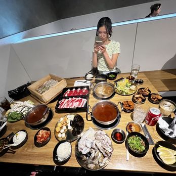 dPot Unlimited - Everything on the menu is on this table - Hot Pot Near Me - Irvine, California