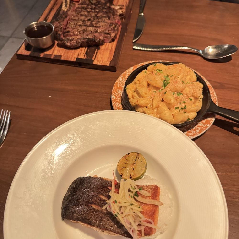 Ramsay's Kitchen - Salmon, Mac and cheese, and ny steak - New American Near Me - Las Vegas, Nevada