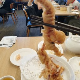 All squid were fried into a huge lump!