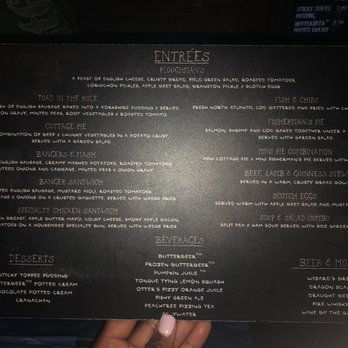 Leaky Cauldron™ - Menu with descriptions - British Near Me - Orlando, Florida