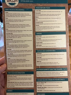 Menu photo 5 Taco Dive Melbourne, FL
