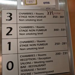 Mercure - Bizarre. Please renumber ground floor rooms from 1 up to whatever,, the first floor rooms 101 to whatever, second ... you get the idea...
