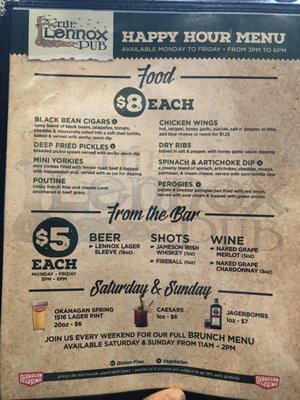 Menu photo 6 The Lennox Pub Vancouver, BC Menu photo 6 The Lennox Pub Vancouver, BC
