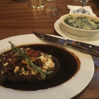 Morrie's Steakhouse - Morries Ribeye and Creamed Spinach with Asiago and Garlic - American Near Me - Sioux Falls, South Dakota