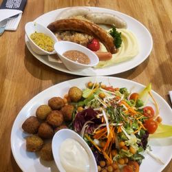 Deli Bros. - Falafel meal and sausage meal