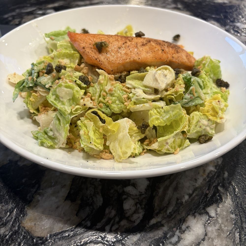 Mountaineer Tavern - Caesar Salad with Grilled Salmon - Bars Near Me - Boone, North Carolina Mountaineer Tavern - Caesar Salad with Grilled Salmon - Bars Near Me - Boone, North Carolina