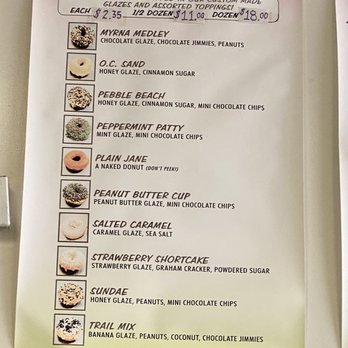 Fractured Prune - Menu - Donuts Near Me - Ocean City, Maryland