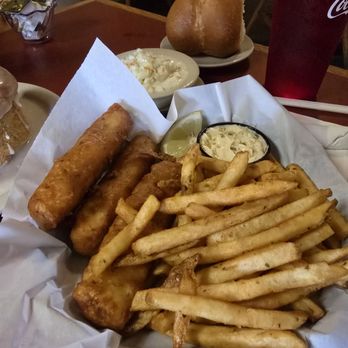 Hilltop Restaurant - Tasty fish & chips - slaw was ok - Breakfast & Brunch Near Me - L'Anse, Michigan